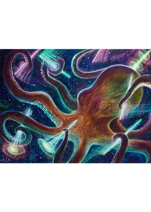 "Drummer Octopus" - Canvas Prints Only
