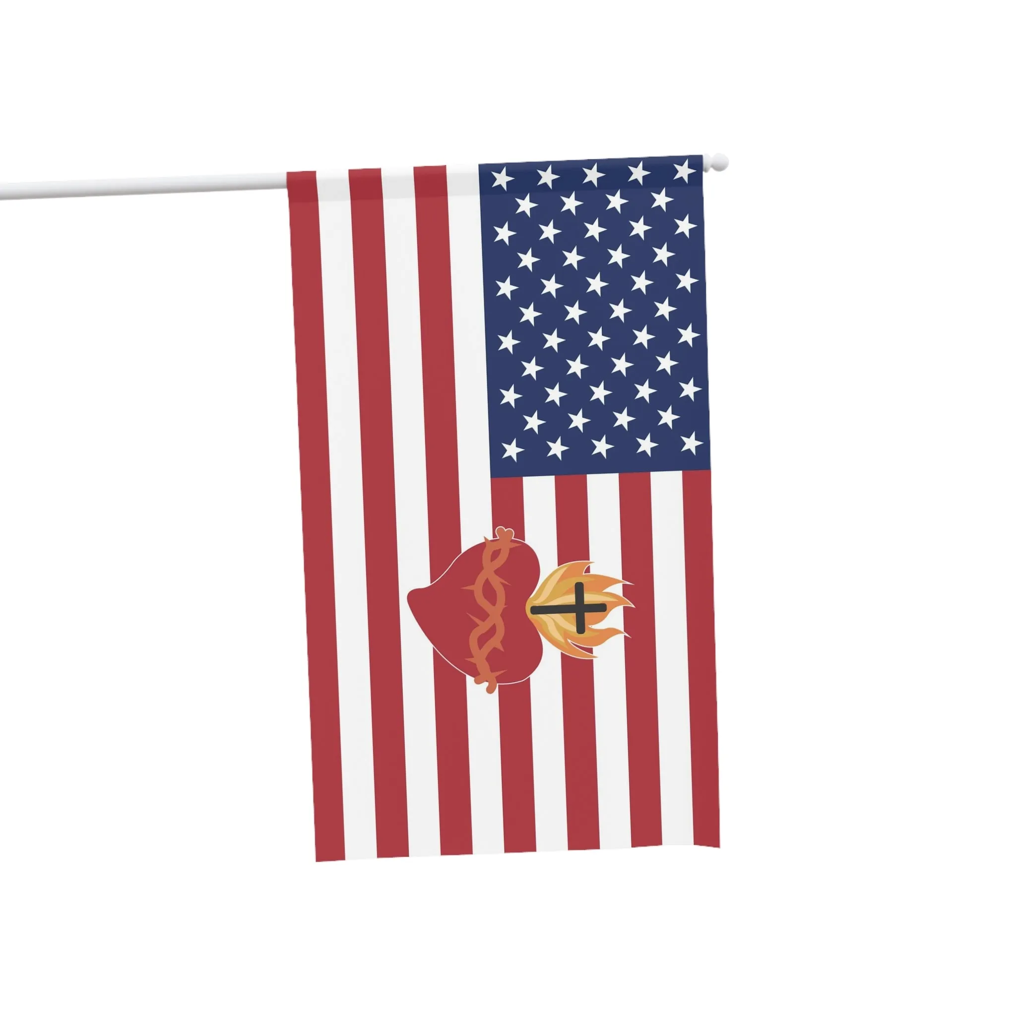 Sacred Heart USA Flag Christian home decor