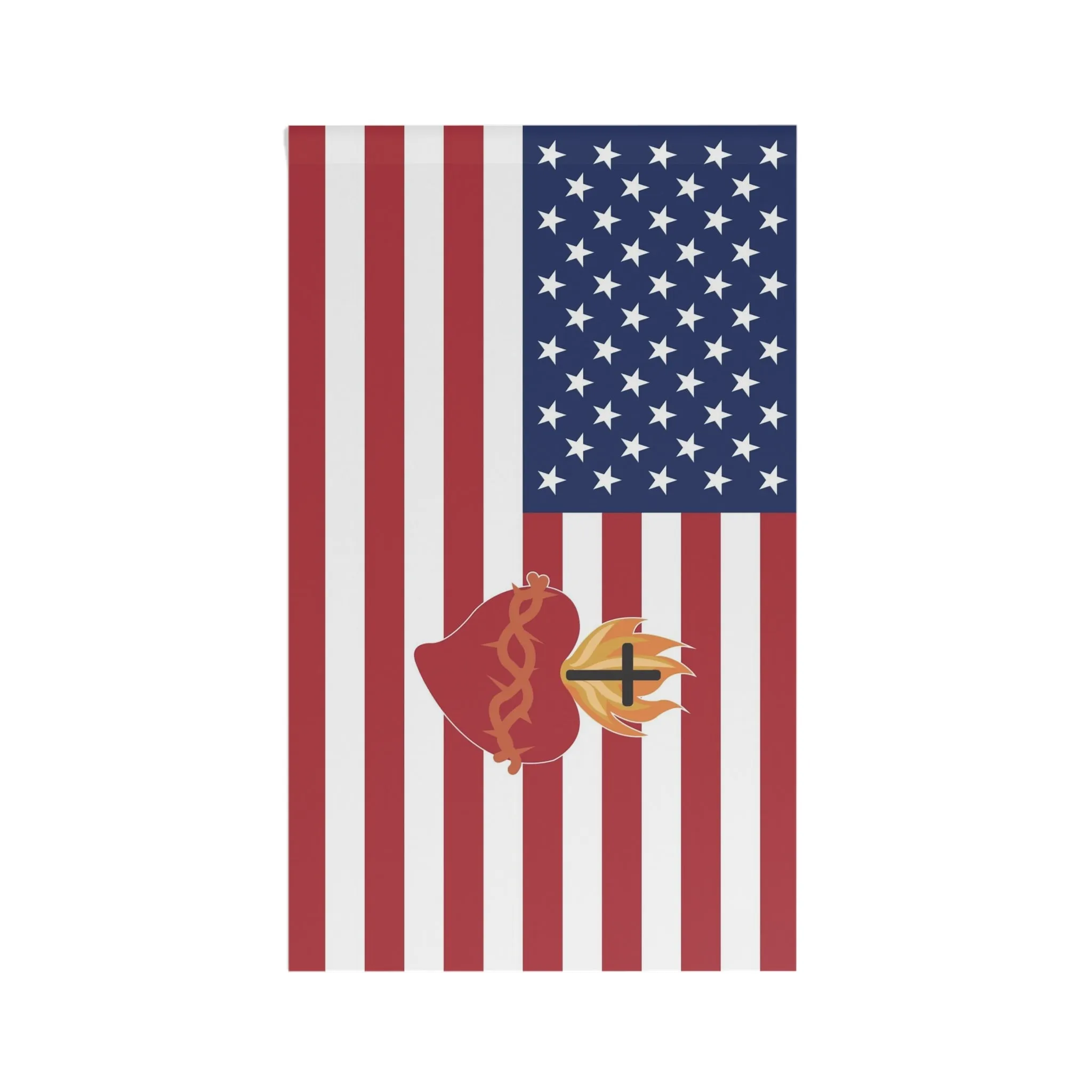 Sacred Heart USA Flag Christian home decor