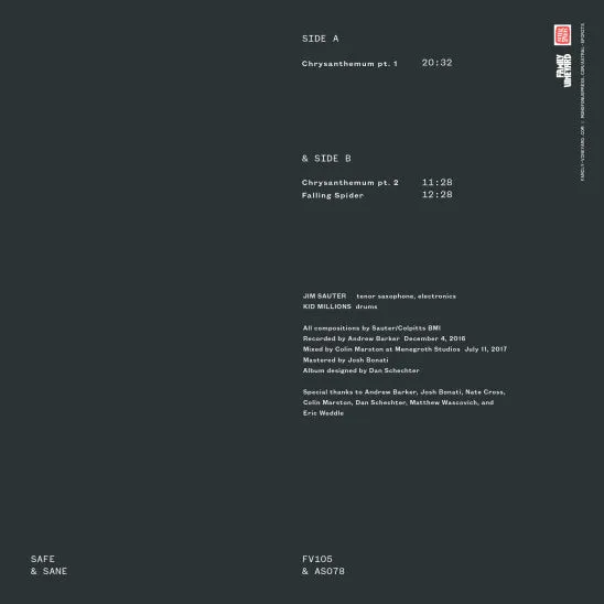 Sauter, Jim & Kid Millions - Safe & Sane [MARKED DOWN HALF PRICE] - New LP