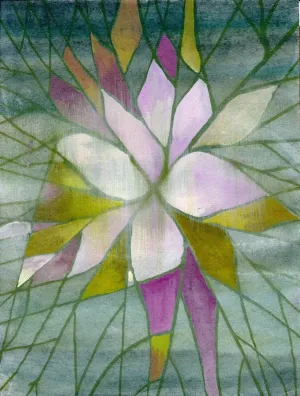 Show Off — Study   - Original Watercolor/Guache Painting = Abstract Landscape