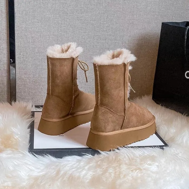 Snow Boots Warm Slugged Bottom Winter shoes for women