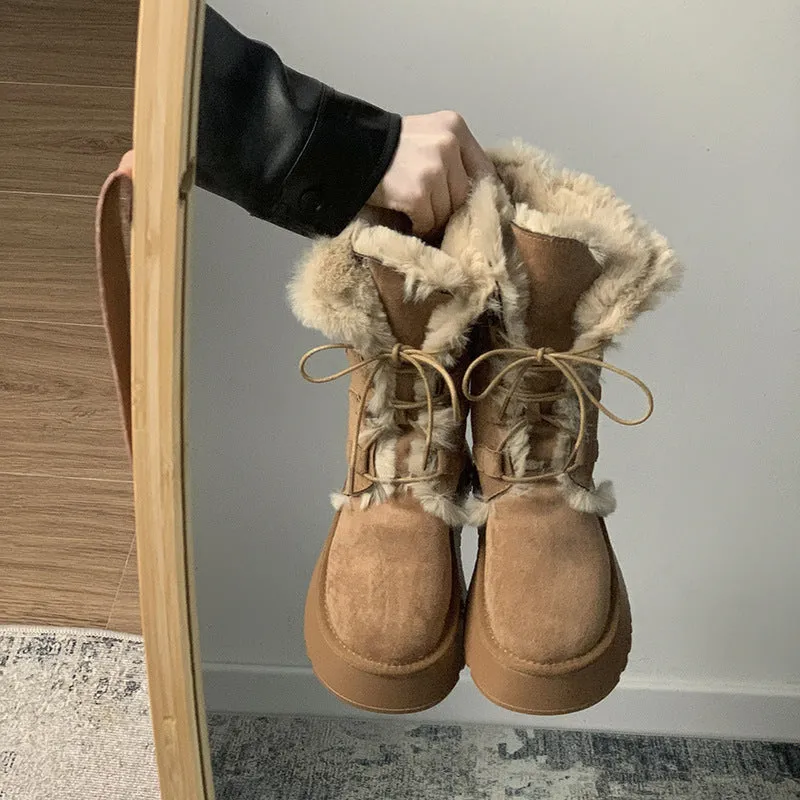 Snow Boots Warm Slugged Bottom Winter shoes for women