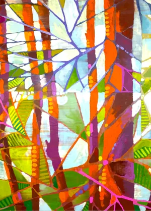 Spectral Magic Parade  Large Original Watercolor by Nancy Tobin