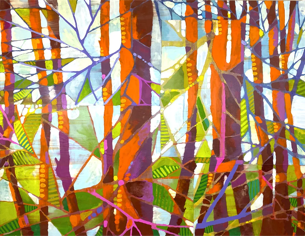 Spectral Magic Parade  Large Original Watercolor by Nancy Tobin
