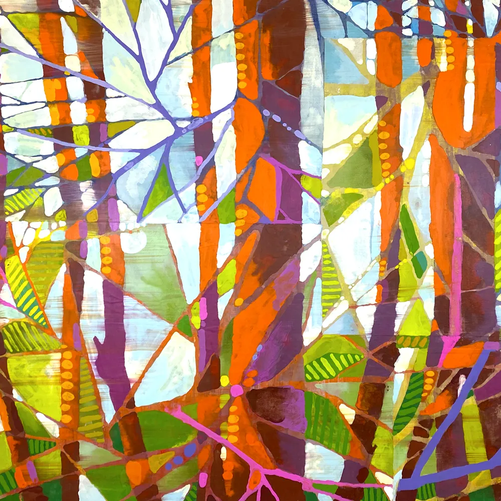 Spectral Magic Parade  Large Original Watercolor by Nancy Tobin