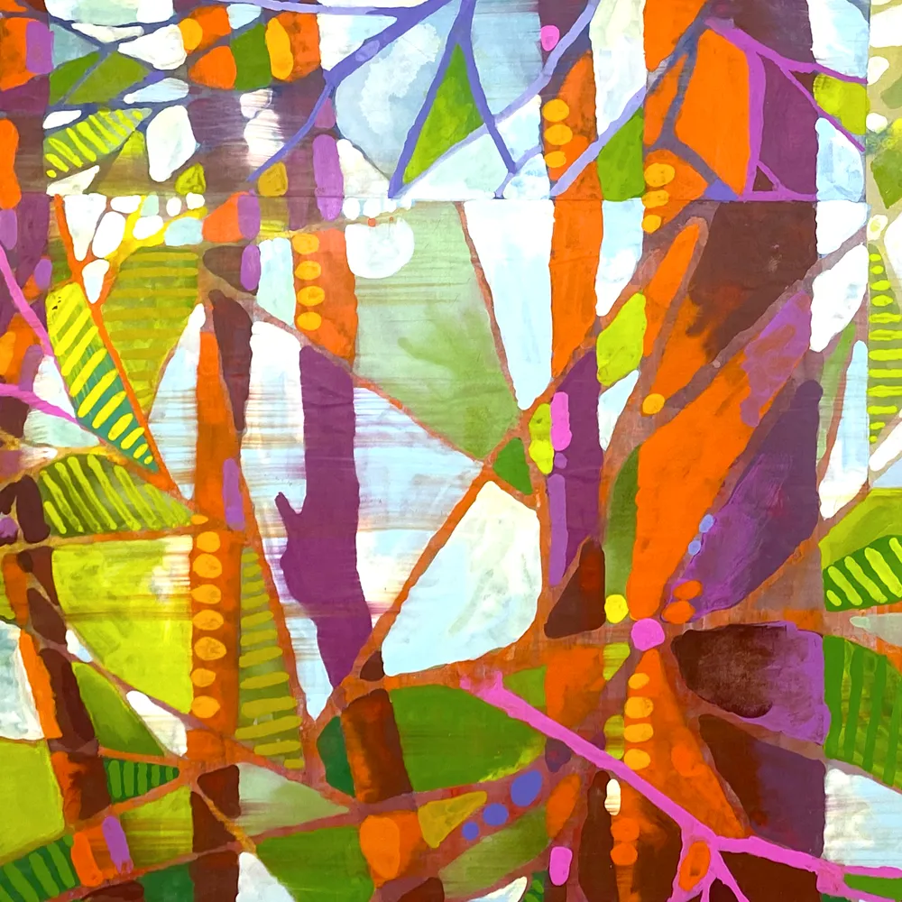 Spectral Magic Parade  Large Original Watercolor by Nancy Tobin