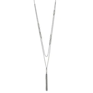 Stainless Steel Polished Infinity Multi Strand 28in w/2in ext Necklace