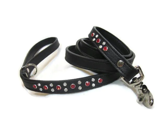Stella Leather Leash 2 Tone Austrian Crystals