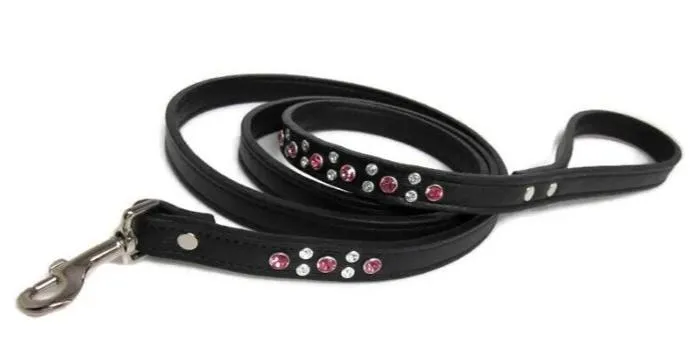 Stella Leather Leash 2 Tone Austrian Crystals