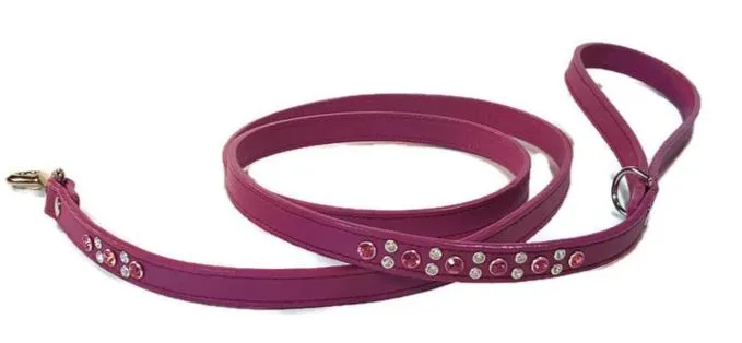 Stella Leather Leash 2 Tone Austrian Crystals