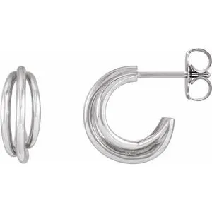 Sterling Silver Right 12 mm Hoop Earrings
