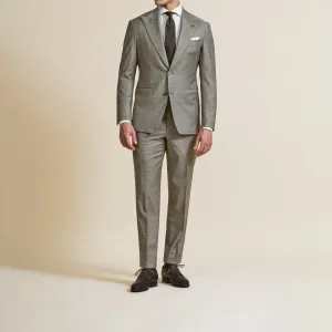 Suit - Loro Piana Dark Taupe Stretch Wool with Micro-Check 5923