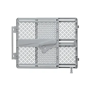 Summer Infant Indoor & Outdoor Multi Function Walk-Thru Baby Gate, Fits Openings 27.5"-42" Wide, Gray Plastic, for Doorways and Stairways, 28” Tall Walk-Through Baby and Pet Gate