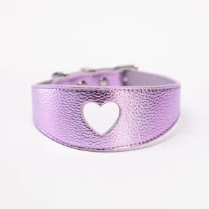 Sweetheart Dog Collar - Metallic Purple