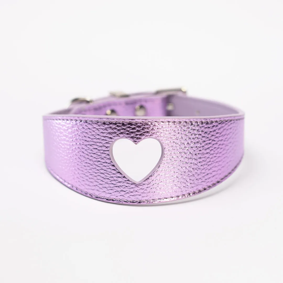 Sweetheart Dog Collar - Metallic Purple