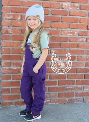 The Purple Panther Girls Bib Overall's