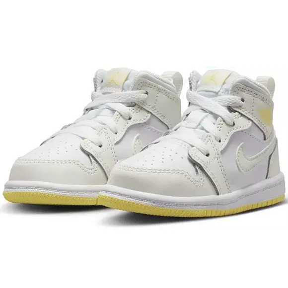 Toddler Air Jordan 1 Mid Sail/White/Light Laser Orange