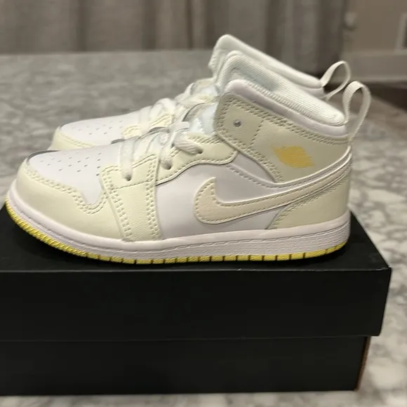 Toddler Air Jordan 1 Mid Sail/White/Light Laser Orange