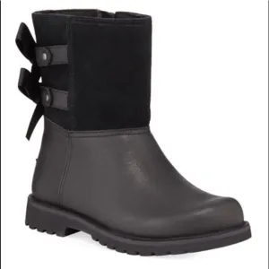 UGG Girl's Tara Suede &amp; Leather Bow Boots, Toddler Sz 9