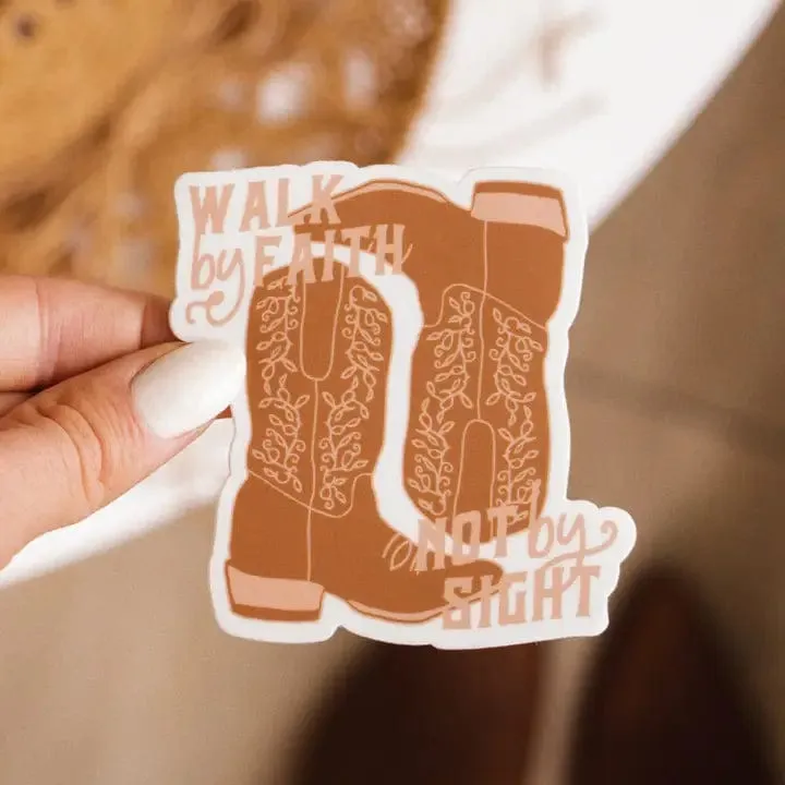 Walk By Faith Cowboy Boot Sticker