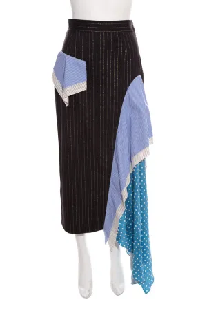 Walk Of Shame Pinstripe Multi Panel Skirt SZ 0