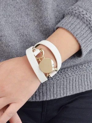 White Multi-Layer Winding Wide Bracelet
