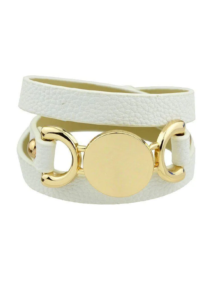 White Multi-Layer Winding Wide Bracelet