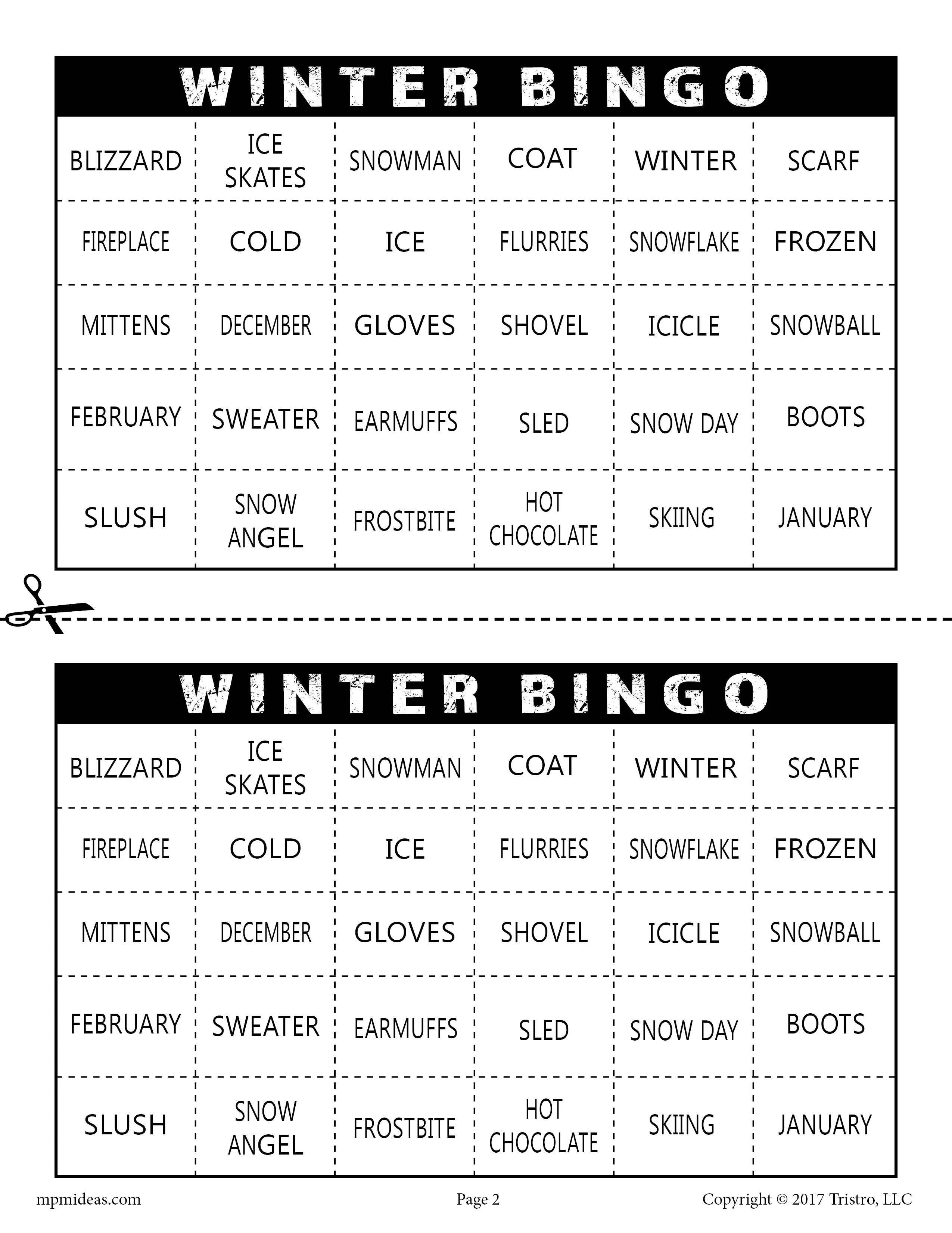 Winter Bingo - Printable Game!
