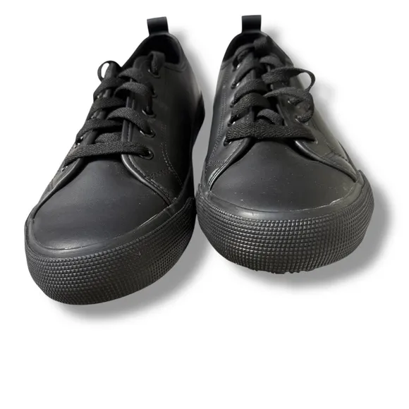 Women's Black Sketchers Leather Lace-up Alvie SR Work Sneaker Low Profile 108118