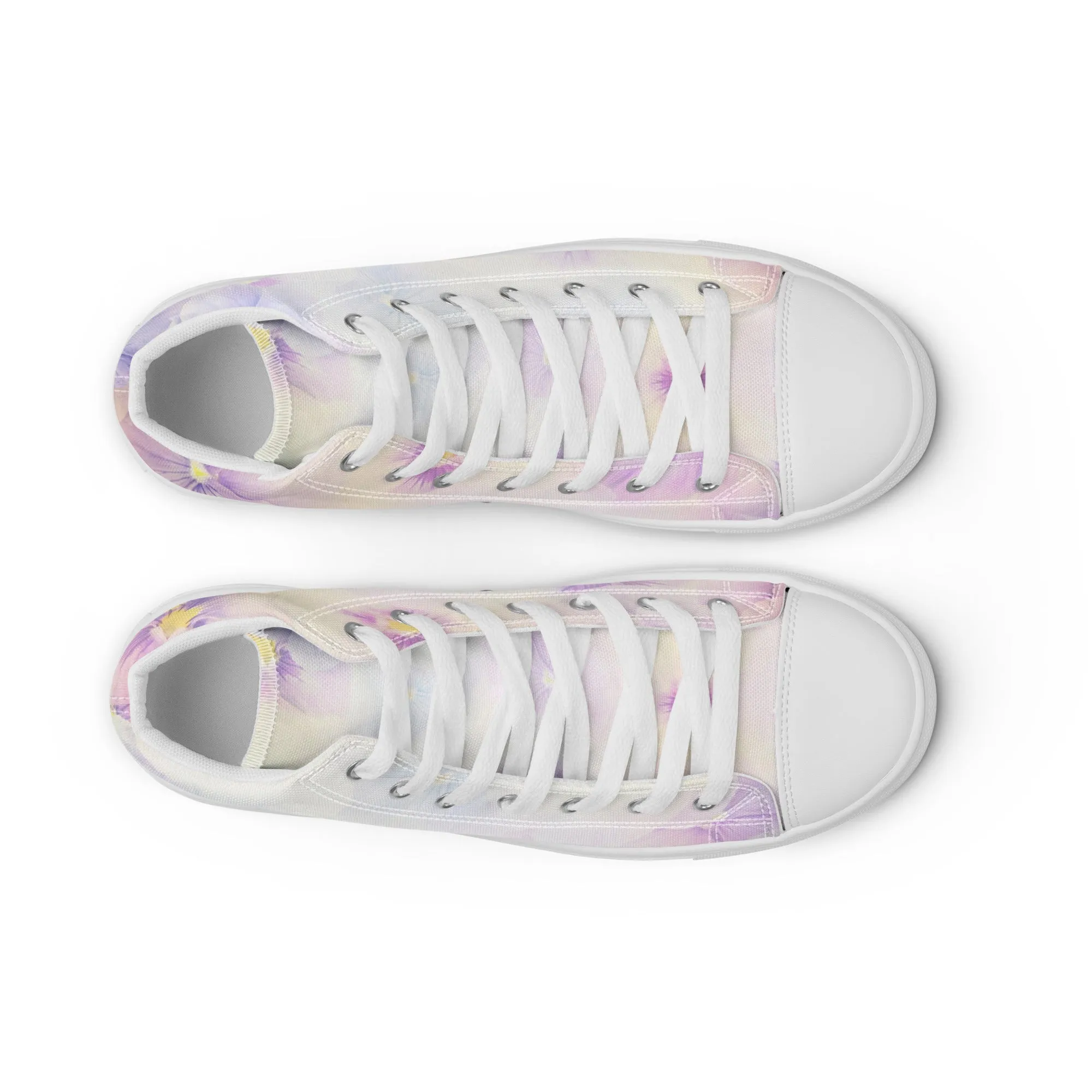 Women’s high top canvas shoes  | Violet Flowers Background | print your demand