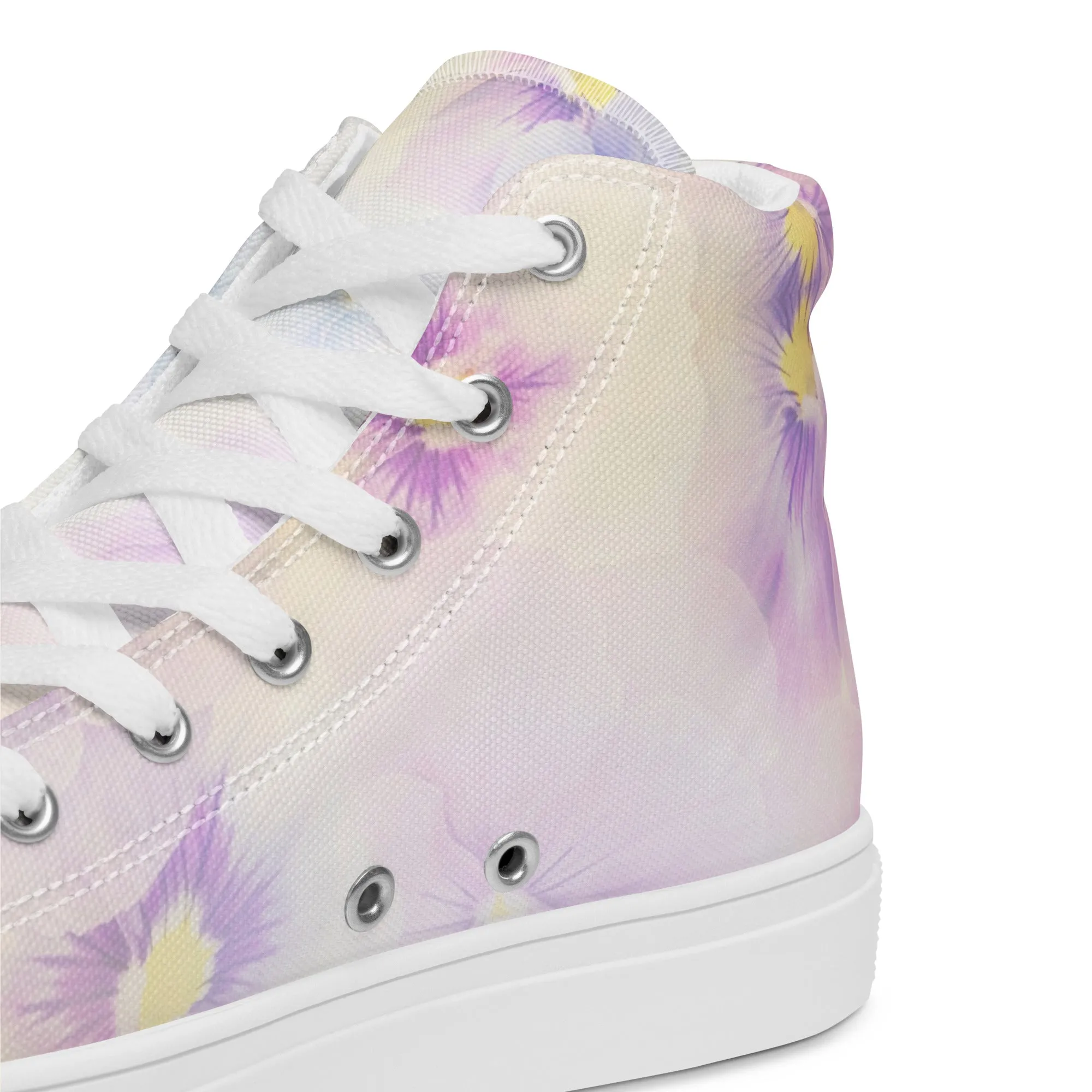 Women’s high top canvas shoes  | Violet Flowers Background | print your demand