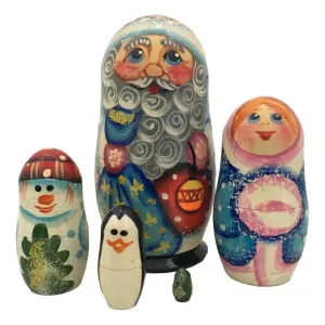 Wooden Santa Matryoshka Nesting Set