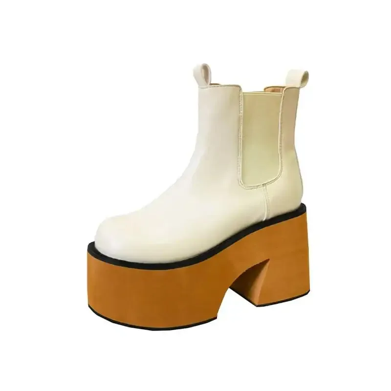Y2K Inspired Chelsea Boots with Square Heel and Ankle Height