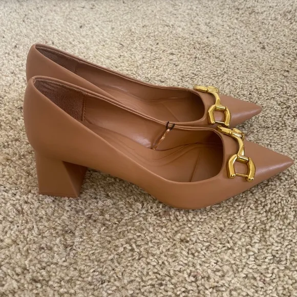 Zara Buckled Chunky High Heel Sz 40/9 NWT